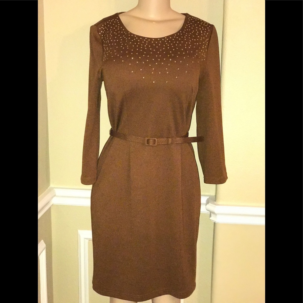 Elegant Golden Brown Dress